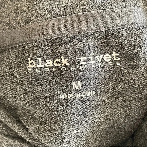 Black Rivet Performance Mock Neck Gray Fleece Sweater Women Size M - Picture 7 of 7